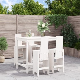 Set de mesa y taburetes altos jardín 5 pzas madera pino