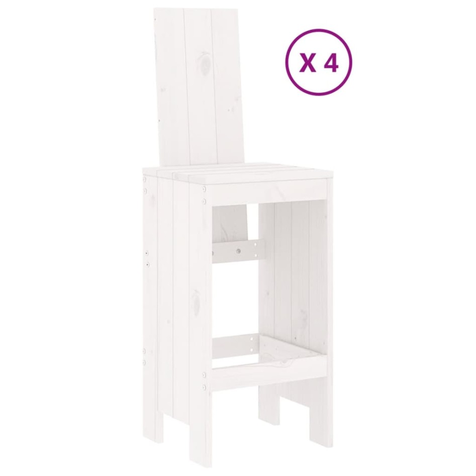 Set de mesa y taburetes altos jardín 5 pzas madera pino