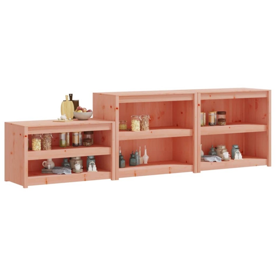 Muebles de cocina exterior 3 pzas madera maciza abeto