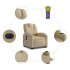 Sillón de masaje eléctrico reclinable elevable tela