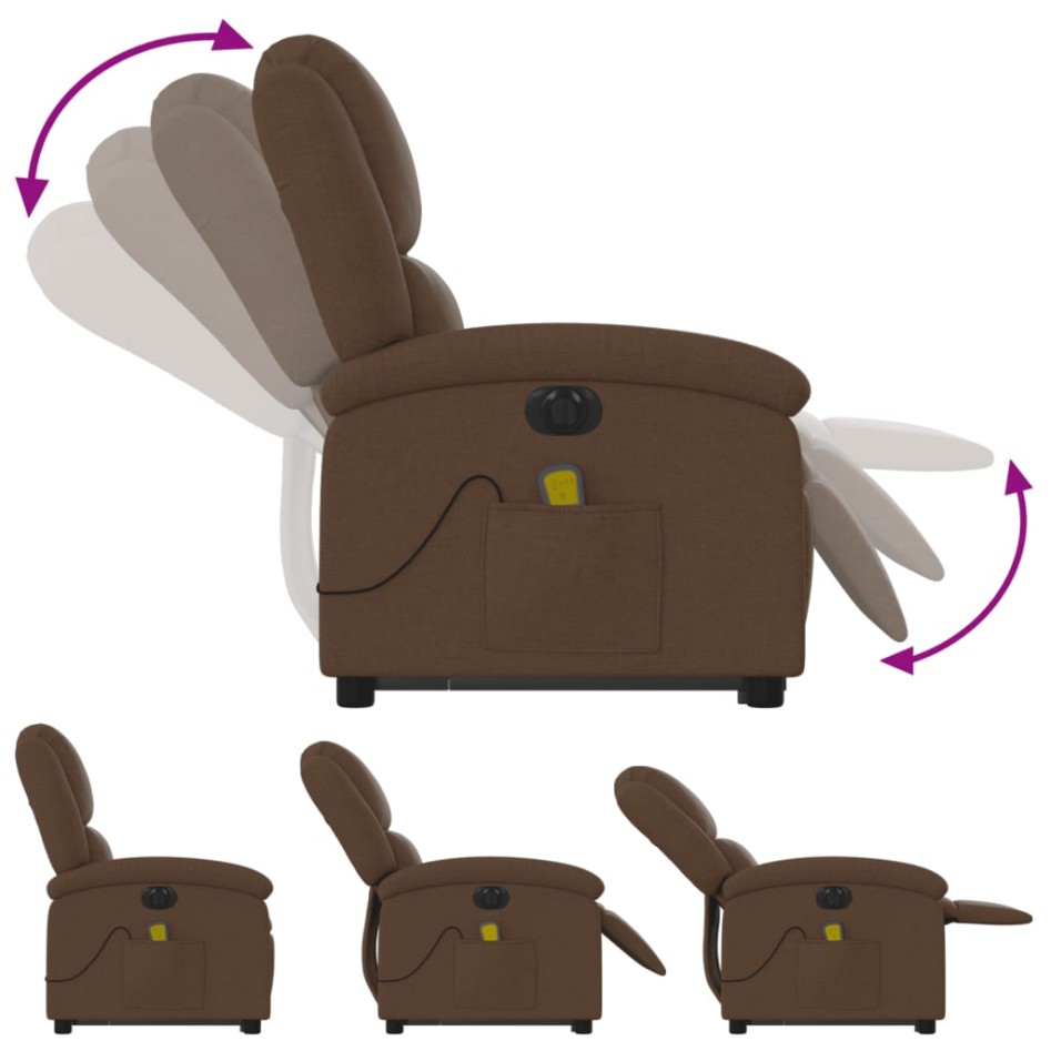 Sillón de masaje eléctrico reclinable elevable tela