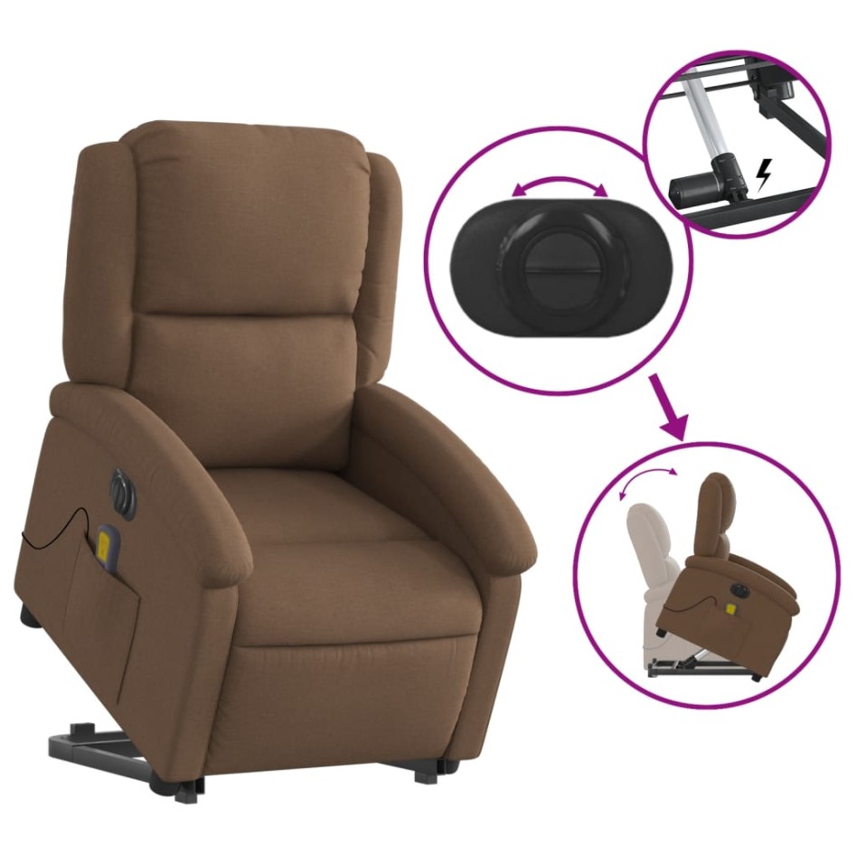 Sillón de masaje eléctrico reclinable elevable tela