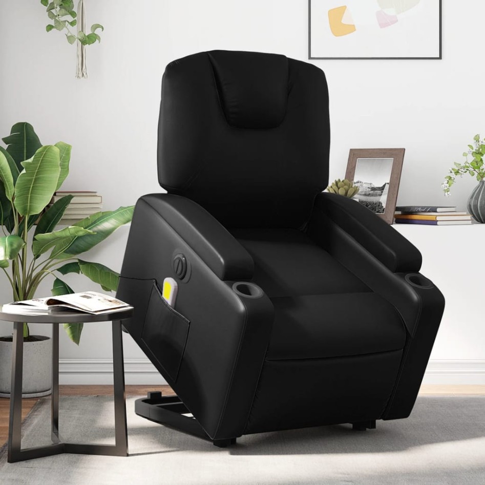 Sillón de masaje elevable eléctrico cuero sintético