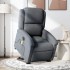Sillón de masaje reclinable elevable terciopelo gris