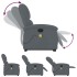 Sillón de masaje reclinable elevable terciopelo gris