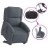 Sillón de masaje reclinable elevable terciopelo gris