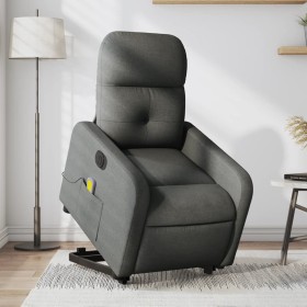 Sillón de masaje eléctrico reclinable elevable tela gris