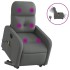 Sillón de masaje eléctrico reclinable elevable tela gris