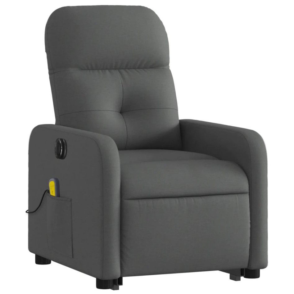 Sillón de masaje eléctrico reclinable elevable tela gris