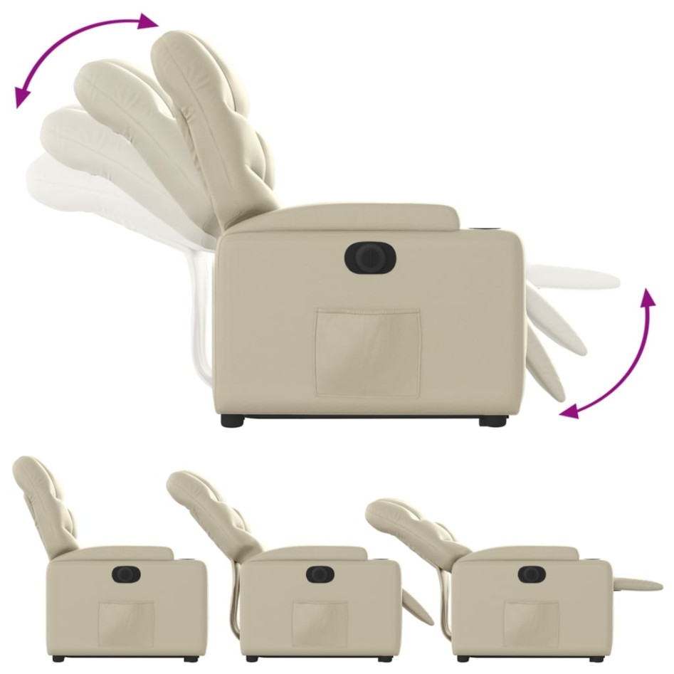 Sillón reclinable elevable eléctrico de cuero sintético