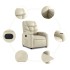 Sillón reclinable elevable eléctrico de cuero sintético