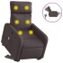Sillón masaje eléctrico reclinable elevable tela marrón