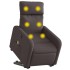 Sillón masaje eléctrico reclinable elevable tela marrón