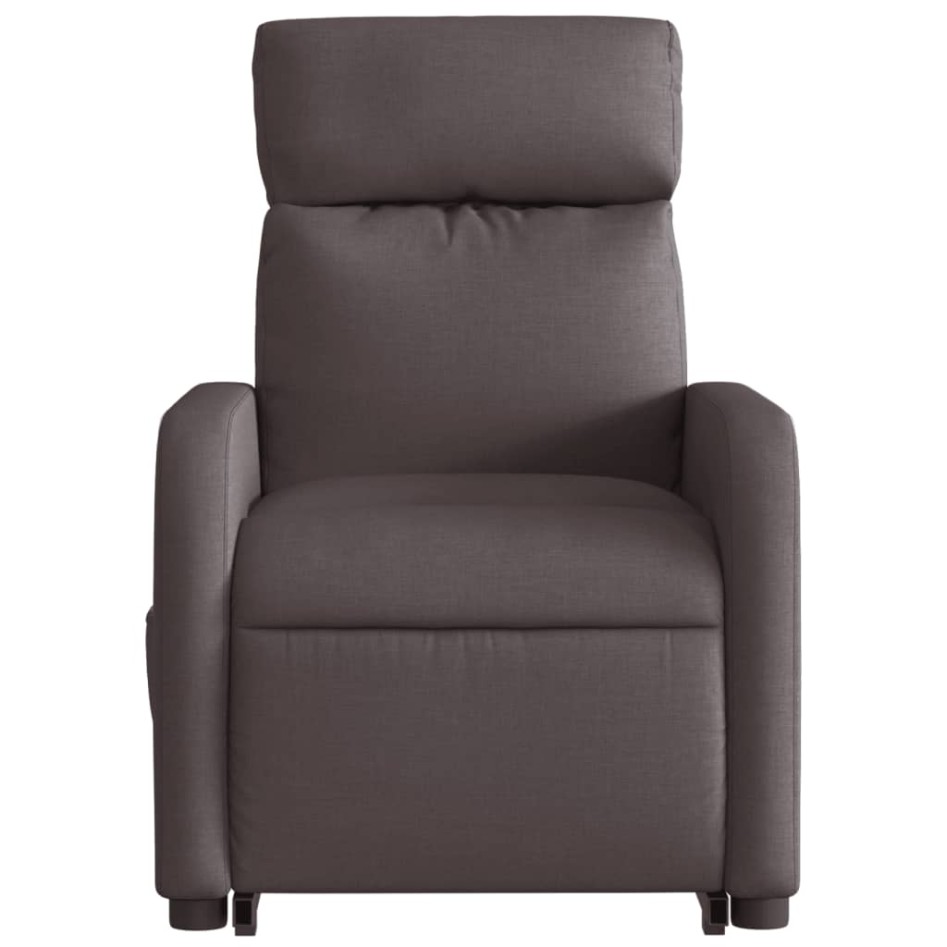 Sillón masaje eléctrico reclinable elevable tela marrón