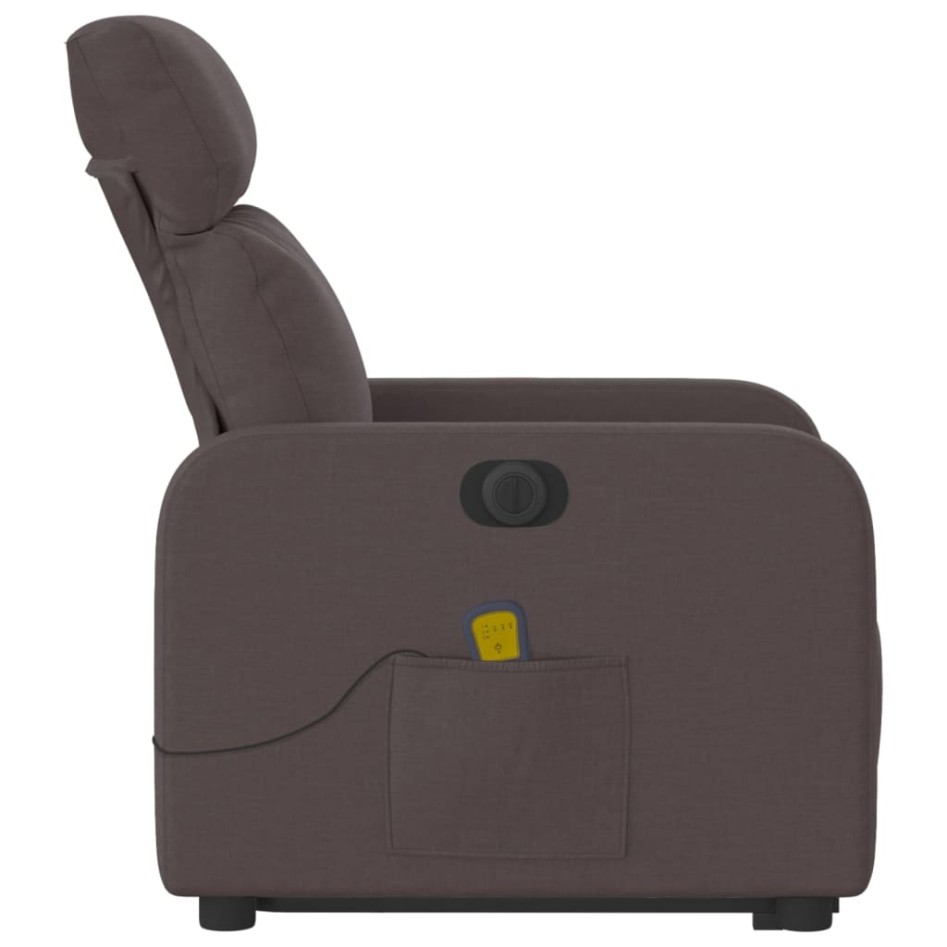 Sillón masaje eléctrico reclinable elevable tela marrón