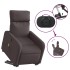 Sillón masaje eléctrico reclinable elevable tela marrón