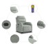 Sillón de masaje reclinable elevable terciopelo gris