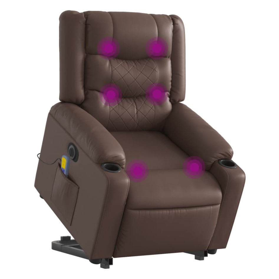 Sillón de masaje elevable eléctrico cuero sintético