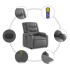 Sillón de masaje elevable eléctrico cuero sintético