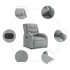 Sillón eléctrico reclinable elevable de tela gris