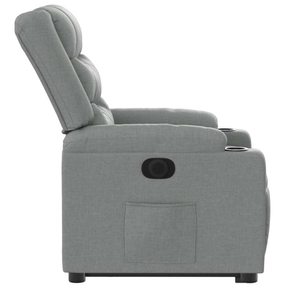 Sillón eléctrico reclinable elevable de tela gris