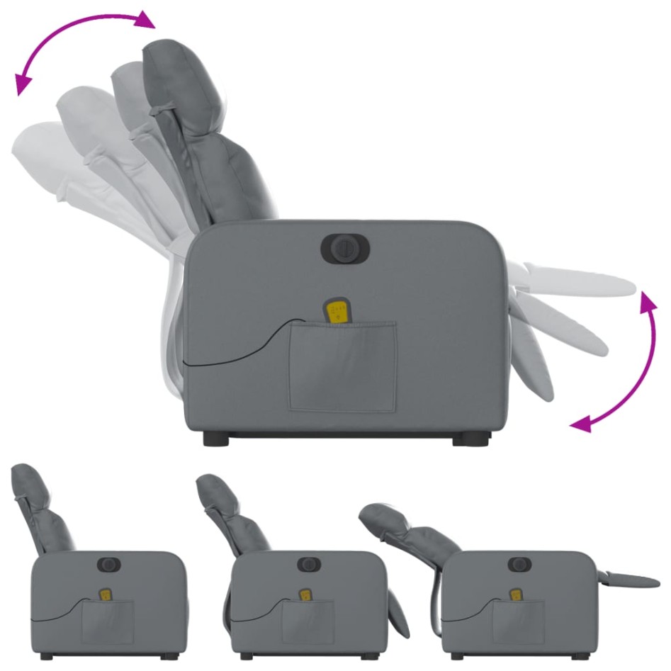 Sillón de masaje elevable eléctrico cuero sintético