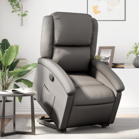 Sillón reclinable elevable cuero auténtico