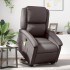 Sillón reclinable masaje elevable cuero auténtico marrón