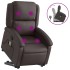 Sillón reclinable masaje elevable cuero auténtico marrón