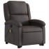 Sillón reclinable masaje elevable cuero auténtico marrón