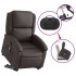 Sillón reclinable masaje elevable cuero auténtico marrón
