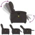 Sillón reclinable masaje elevable cuero auténtico marrón
