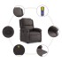 Sillón reclinable masaje elevable cuero auténtico marrón