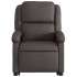 Sillón reclinable masaje elevable cuero auténtico marrón