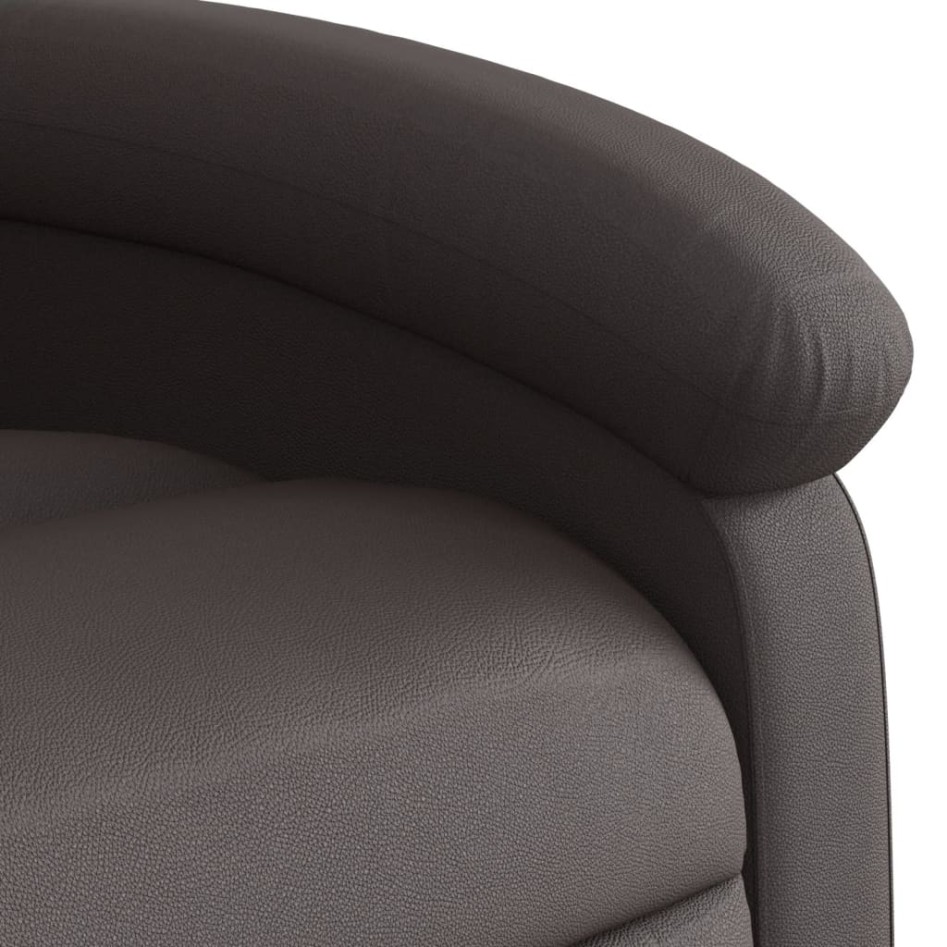 Sillón reclinable masaje elevable cuero auténtico marrón