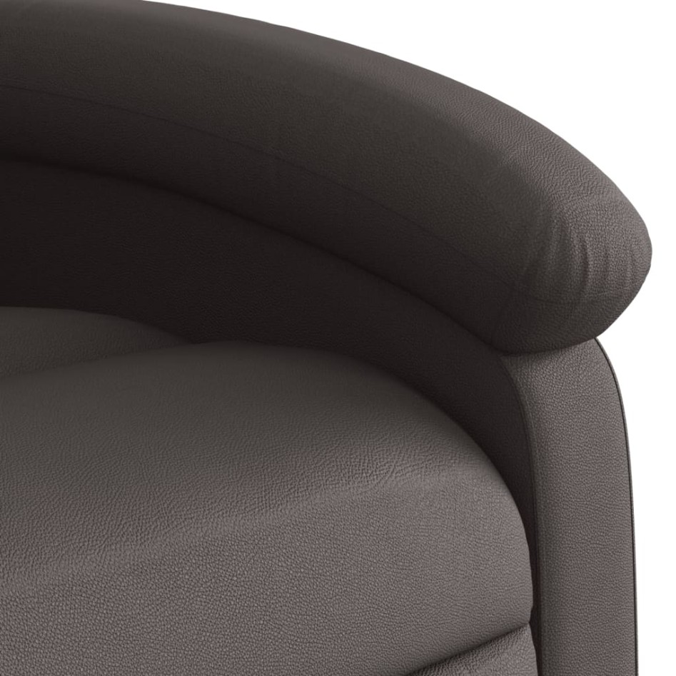 Sillón reclinable masaje elevable cuero auténtico marrón