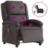 Sillón de masaje eléctrico cuero auténtico marrón