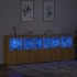 Aparador con luces LED roble Sonoma 283x37x100