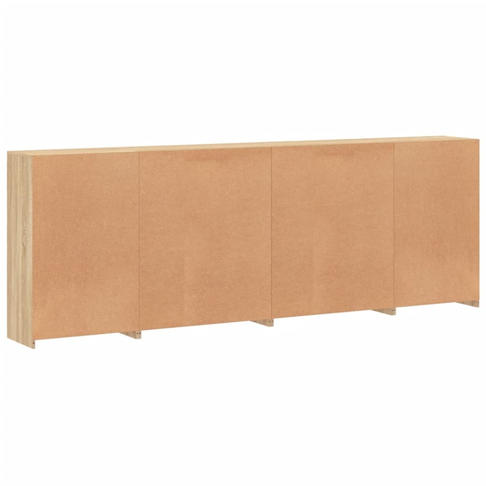 Aparador con luces LED roble Sonoma 283x37x100