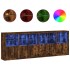 Aparador con luces LED roble ahumado 283x37x100