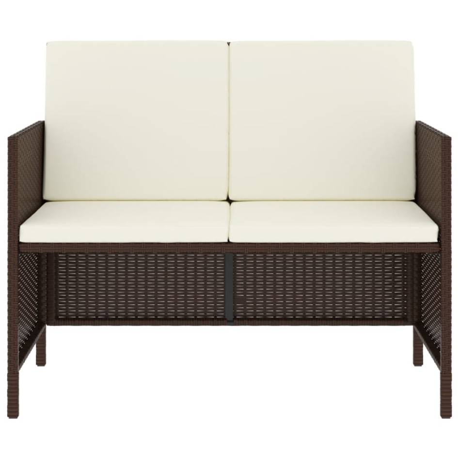 Set muebles de jardín 6 piezas y cojines ratán sintético