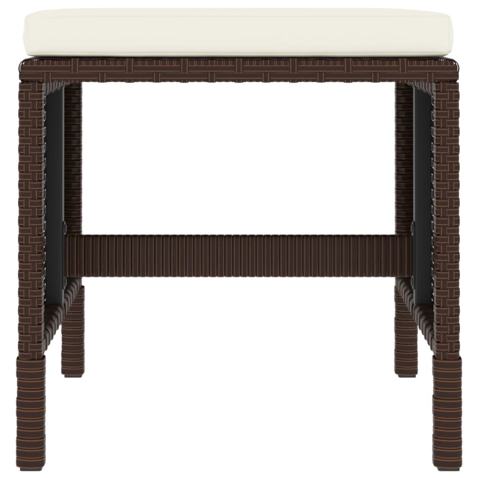 Set muebles de jardín 6 piezas y cojines ratán sintético