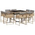 Set comedor de jardín 9 pzas con cojines ratán sintético