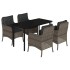 Set comedor de jardín 5 piezas con cojines ratán sintético