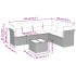 Set de comedor de jardín 7 pzas y cojines ratán sintético