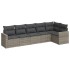 Set de muebles de jardín 6 pzas y cojines ratán sintético