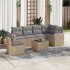 Set sofás de jardín 7 piezas y cojines ratán sintético