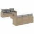 Set sofás de jardín 7 piezas y cojines ratán sintético