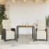 Set comedor de jardín 3 pzas con cojines ratán sintético