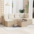 Set sofás de jardín 7 piezas y cojines ratán sintético